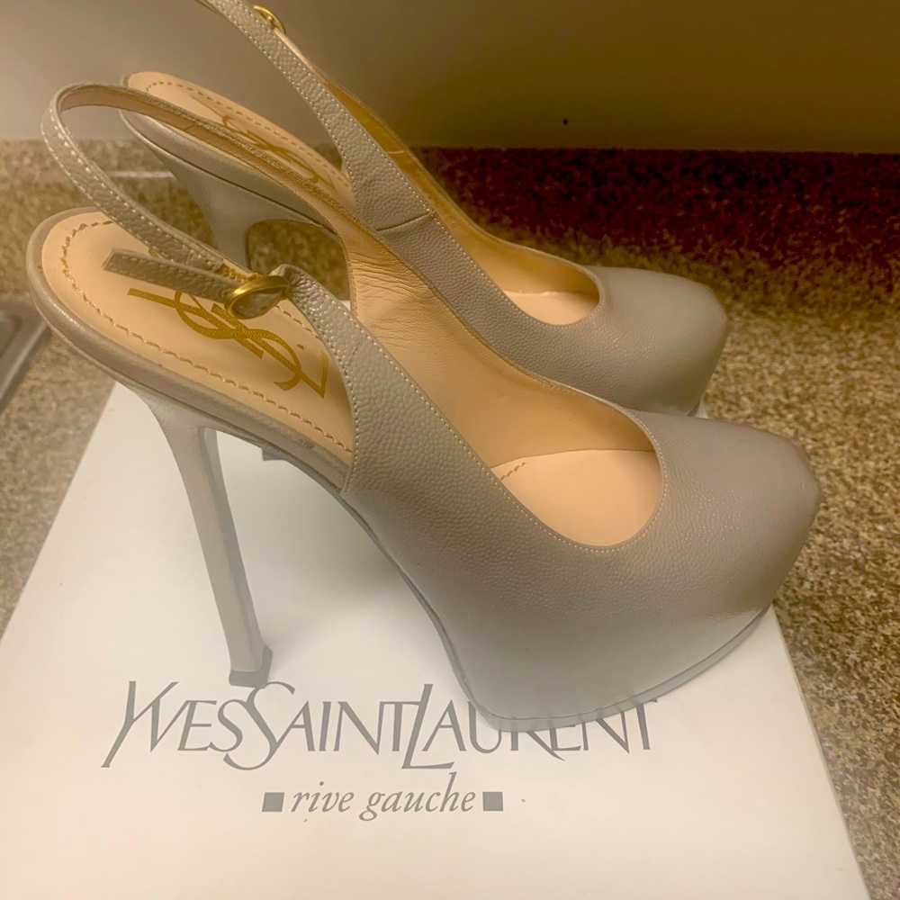 Yves Saint Laurent sling back heels.